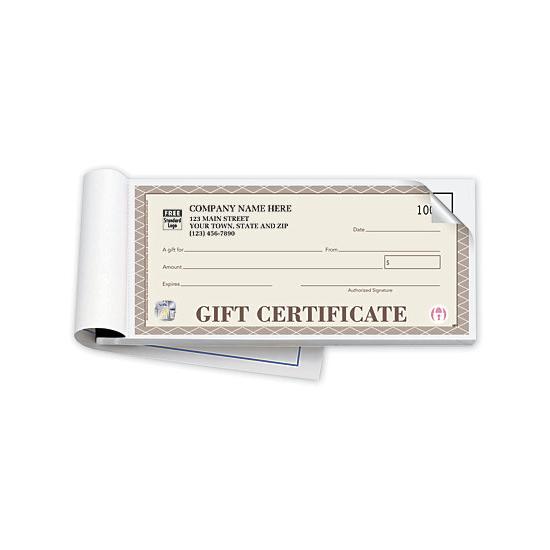 Custom Gift Certificate Book With Carbon Copy, Security Feature