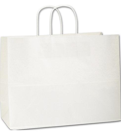 Recycled White Kraft Paper Shoppers Vogue Bags