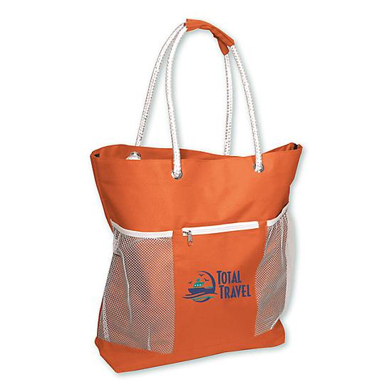Seaside Tote Bag, Stylish Rope Handles, Printed Personalized Logo, Promotional Item, 40
