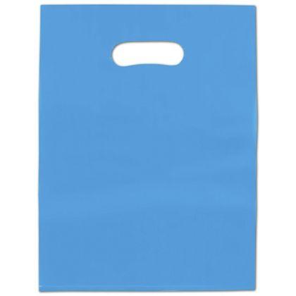 Frosted Colored Merchandise Bag, Blue, 9 x 12"