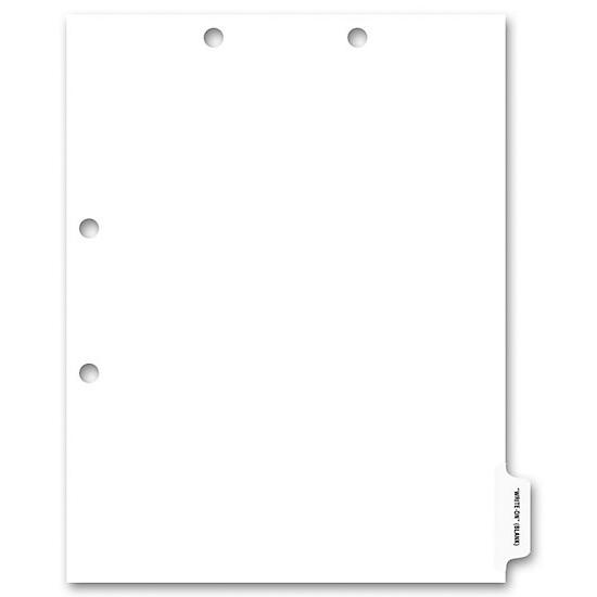 Side Tab Chart File Divider, Blank Write-On, Clear Tab