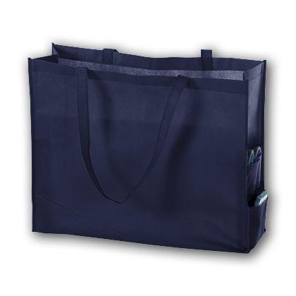 Unprinted Non-Woven Tote Bags, Navy, Medium, 28"