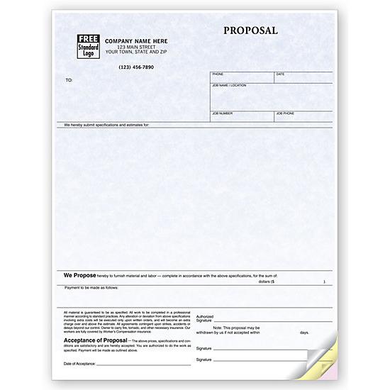Laser Business Proposal Form On Parchment Paper