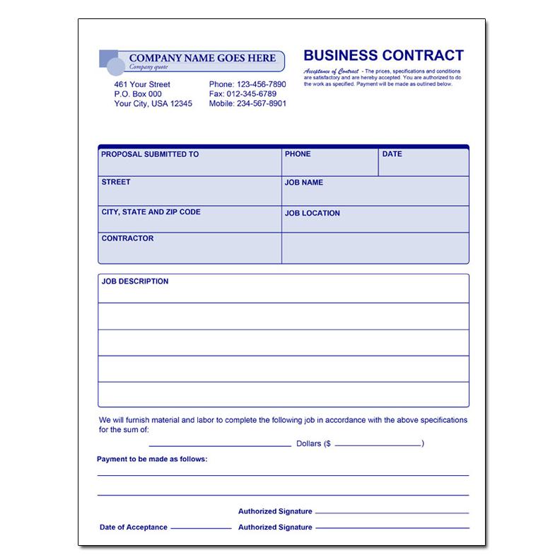 Business Contract Carbonless Proposal
