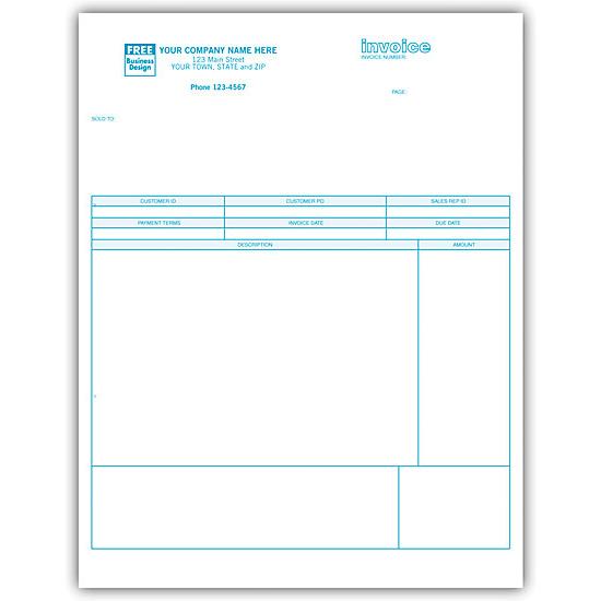 Classic Laser or Inkjet Service Invoice - Custom Printed