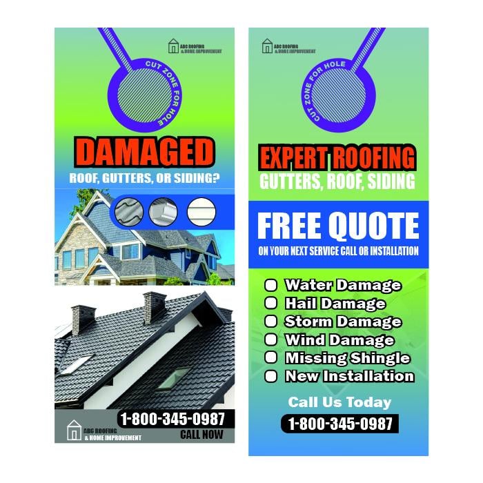 Roofing Door Hangers - Custom Printed | DesignsnPrint