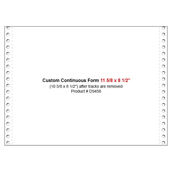 Custom Continuous Form 11 5/8 X 8 1/2