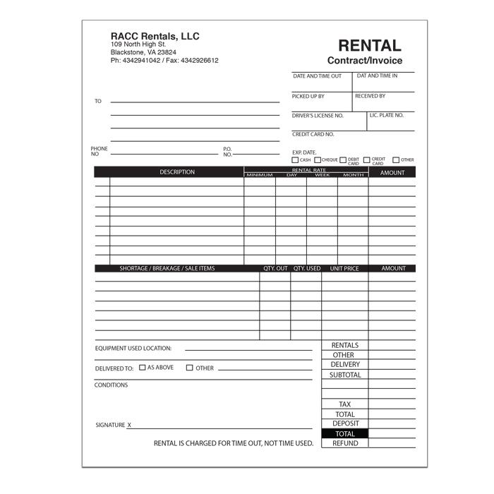 Custom Cut Sheet Invoice Form