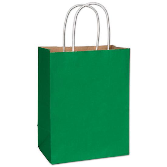 Spruce Green Radiant Shopping Paper Bag, 8 1/4 X 4 3/4 X 10 1/2", Retail Bags