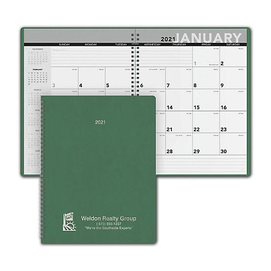 2021 Monthly Planner Book 32 Pages, Personalized with Logo