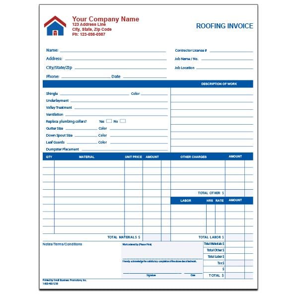 Roofing Invoice Custom Invoice for Roof Repair DesignsnPrint