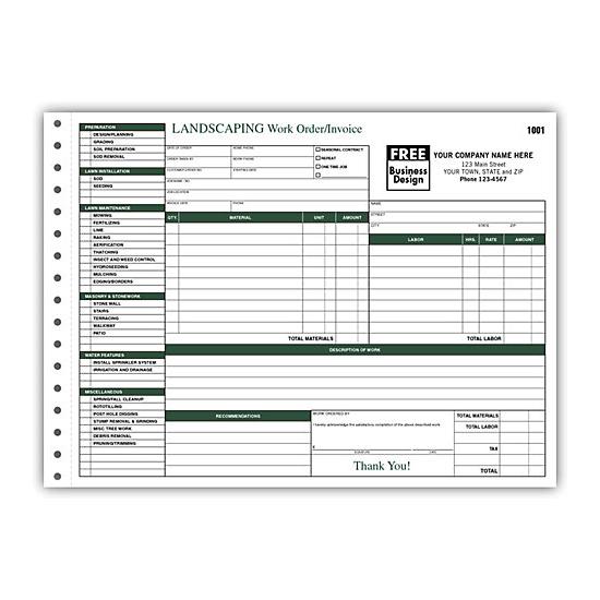 Landscaping Work Order With Check List