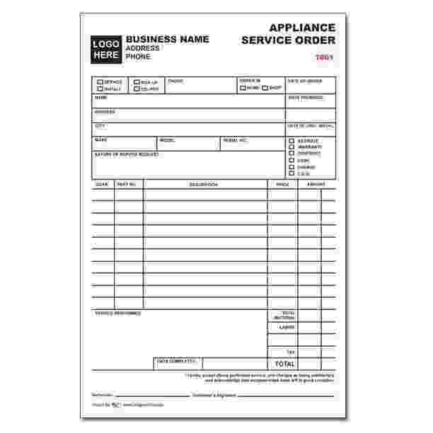Appliance Service Order Form