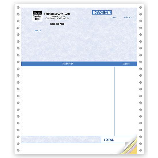 Continuous Professional Invoice Parchment Forms