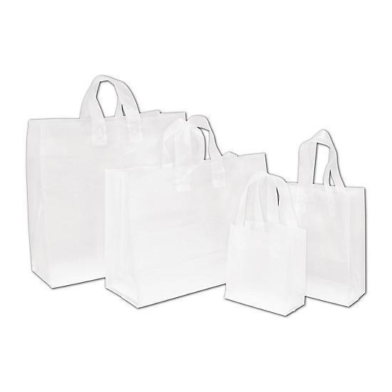 Clear Frosted High Density Shoppers Assortment Bags - Different Sizes