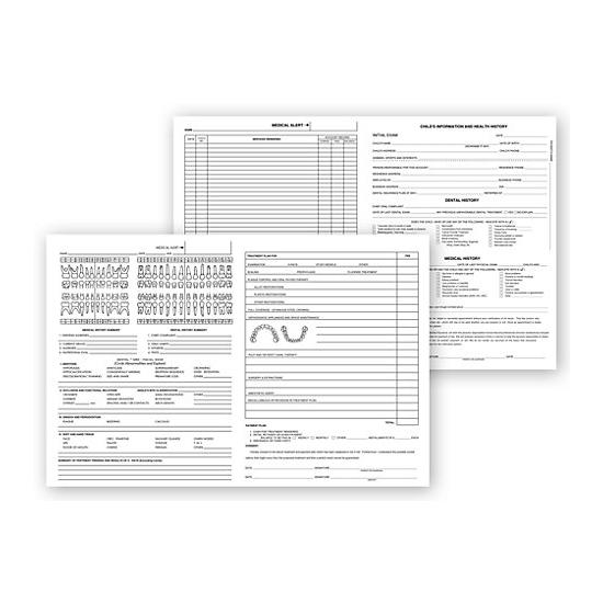 Pedodontic Dental Exam Record Forms, Histacount Series 200