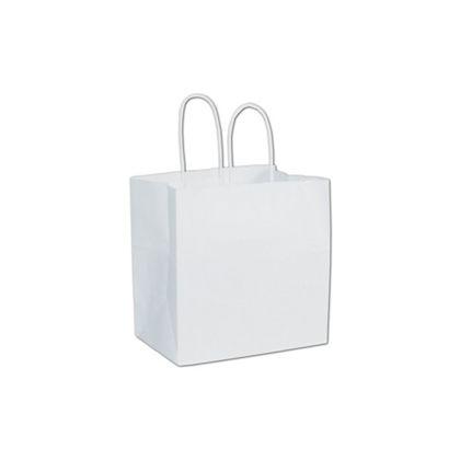 Ruby Shoppers Bag, White, 8 X 5 X 8"