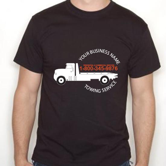 Tow Truck Driver Black T Shirt Custom Printed