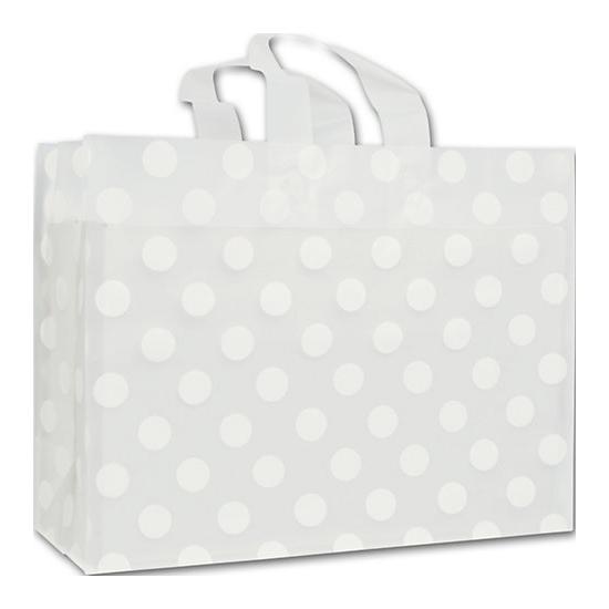 White Dots Clear Frosted Flex Loop Shoppers