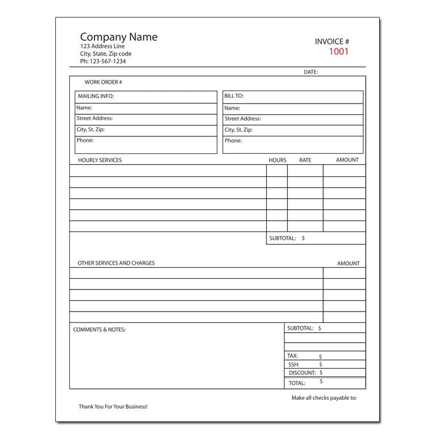 Consulting Invoice, General Form