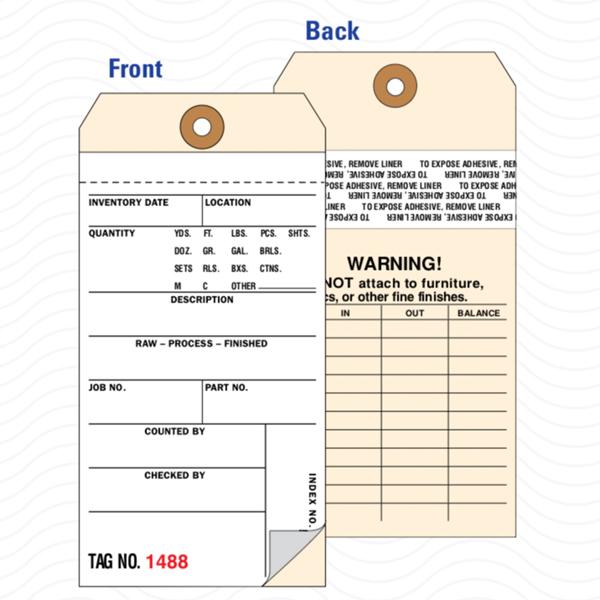 2-part Carbonless Inventory Tag With Removable Self-adhesive Transfer Tape
