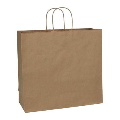 Brown Kraft Shopping Bag with Handles, Custom, Extra Large, Recycled, 16 x 6 x 15 1/2"