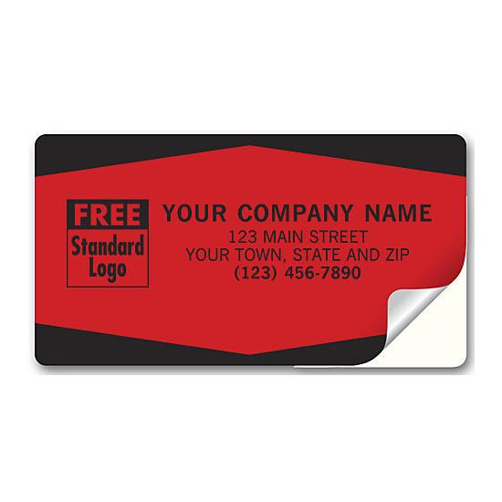 Service Labels, Padded, Fluorescent Red With Black Edges