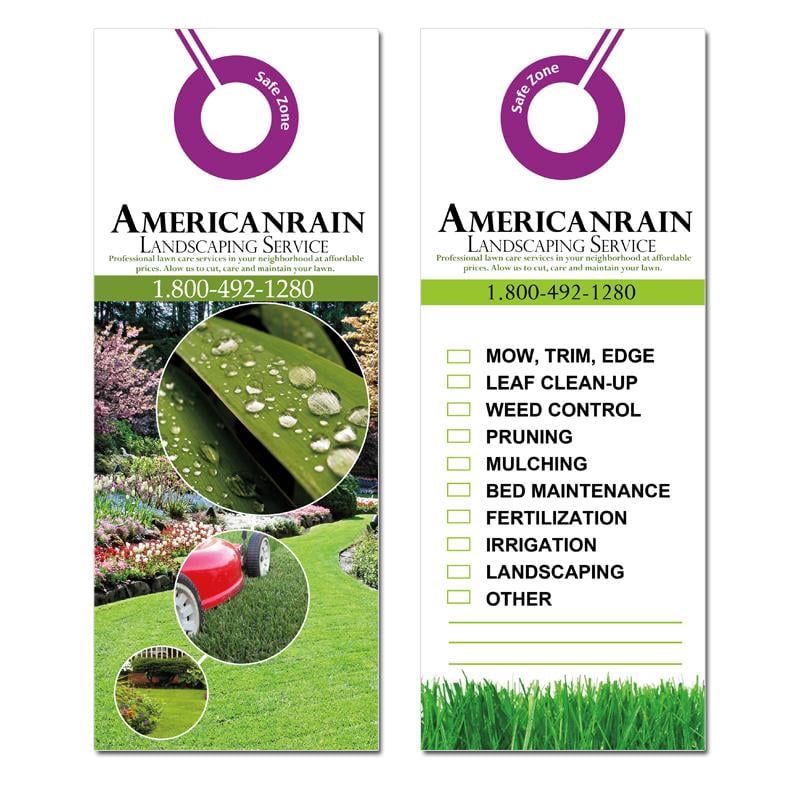 Lawn Care Door Hangers Custom Printed DesignsnPrint