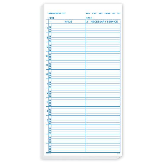 Appointment Schedule Sheets - 2 Column