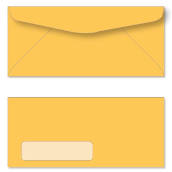 Yellow Color #10 Envelope With Window - (4 1/8 X 9 1/2) Regular