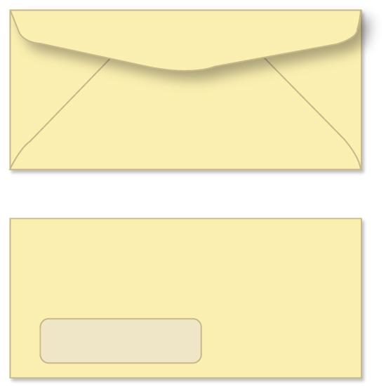 Lemon Color #10 Envelope With Window - (4 1/8 X 9 1/2) Regular
