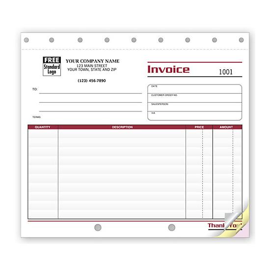 Small Invoice Form With Lines - Custom Printed