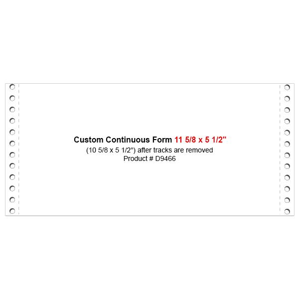 Custom Continuous Form 11 5/8 X 5 1/2"