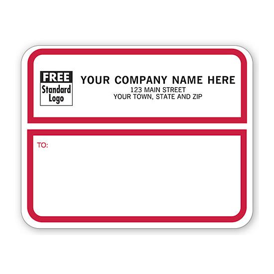 Jumbo Shipping Labels - White And Red Border