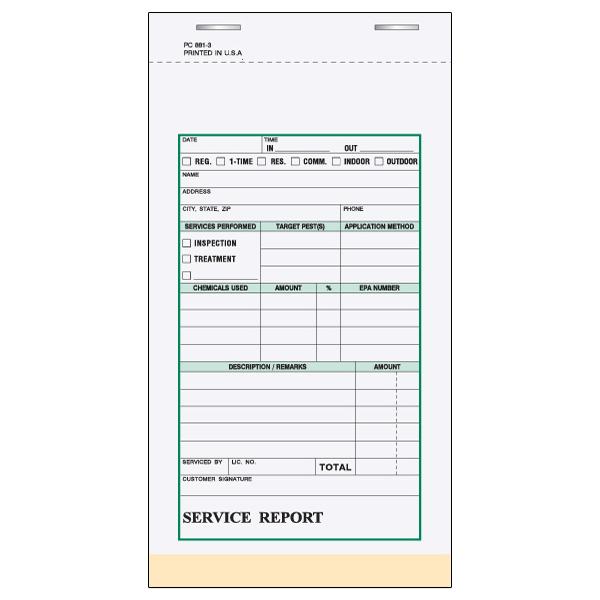 Pest Control Service Report Form