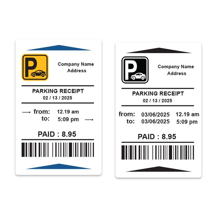 Thermal Paper Parking Receipts