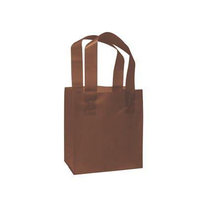 Color-Frosted, High-Density Shoppers Bags, Chocolate, Small