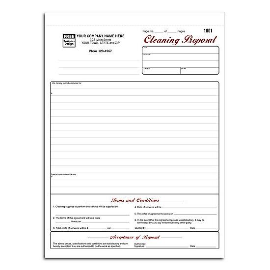Cleaning Proposal Form