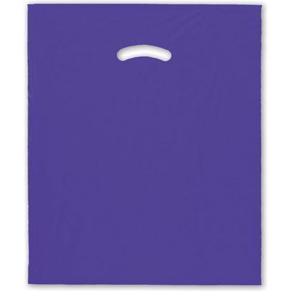 Purple Plastic Bags, Large 15 x 18" + 4" Bottom Gusset