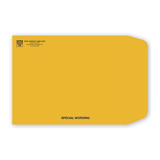 Brown Kraft Paper Envelope with Return Address Printed, 10 x 13"