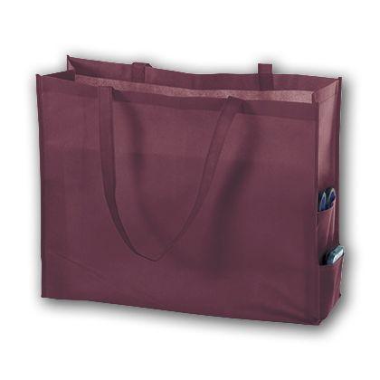 Unprinted Non-Woven Tote Bags, Burgundy, Medium, 28"