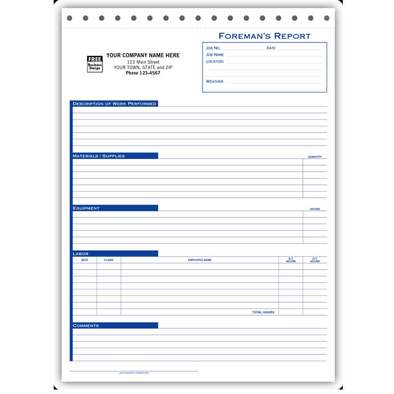 Foreman Site Report Form