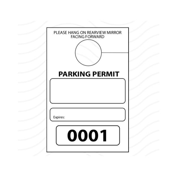 Parking Permit Hang Tag