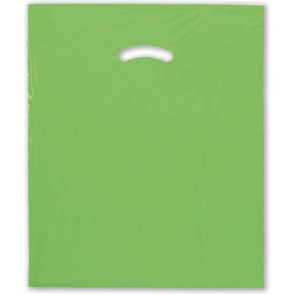 Citrus Green Plastic Bags, Large 15 x 18" + 4" Bottom Gusset