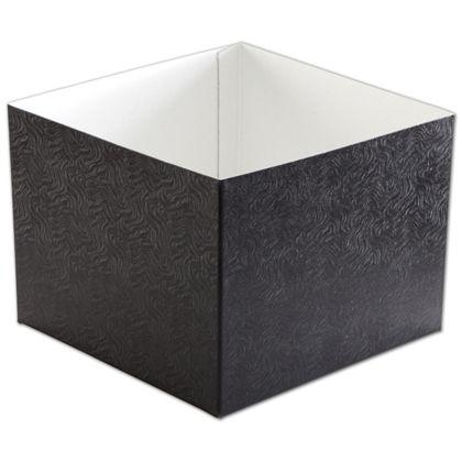 Hi-Wall Gift Box Bottoms, Black Swirl, 8 x 8 x 6"