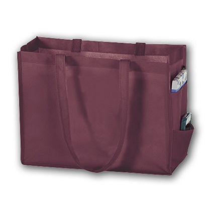 Unprinted Non-Woven Tote Bags, Burgundy, Small, 28"