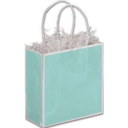 Custom Luxury Shopping Bags, Bay Blue, Small