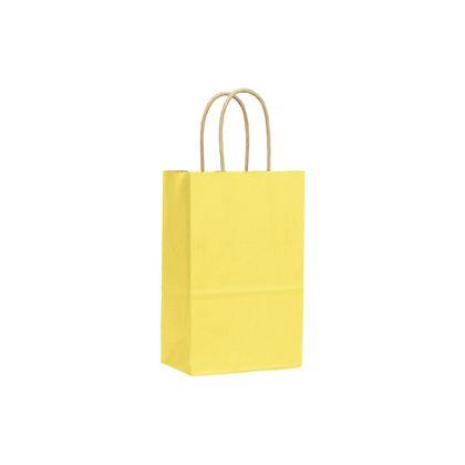 Varnish Stripe Shoppers Bag, Yellow, 5 1/4 x 3 1/2 x 8 1/4