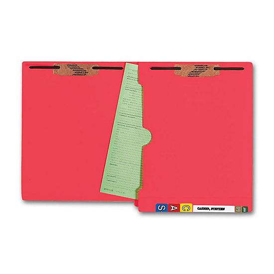 End Tab Full Pocket Color Folder, 11 Pt, Two Fastener