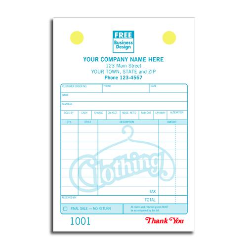 Clothing Store Invoice Or Receipt